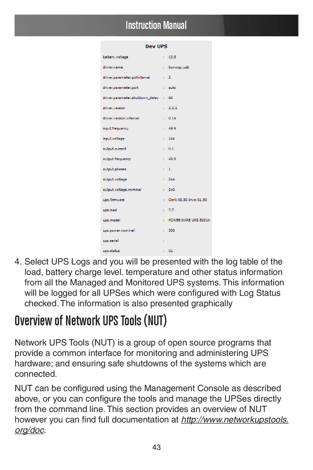 StarTech.com ECS0016 manual Overview of Network UPS Tools NUT 