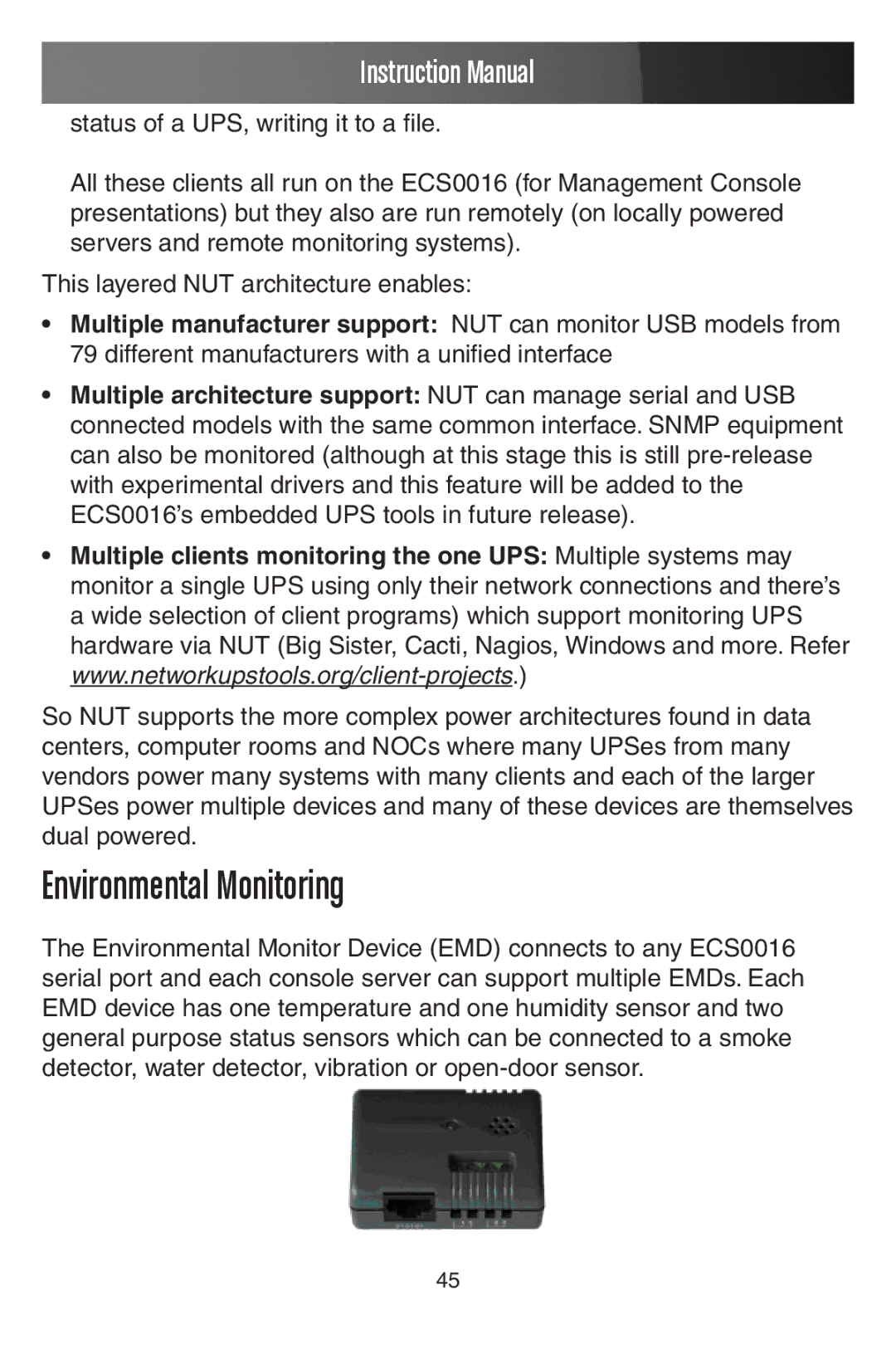 StarTech.com ECS0016 manual Environmental Monitoring 