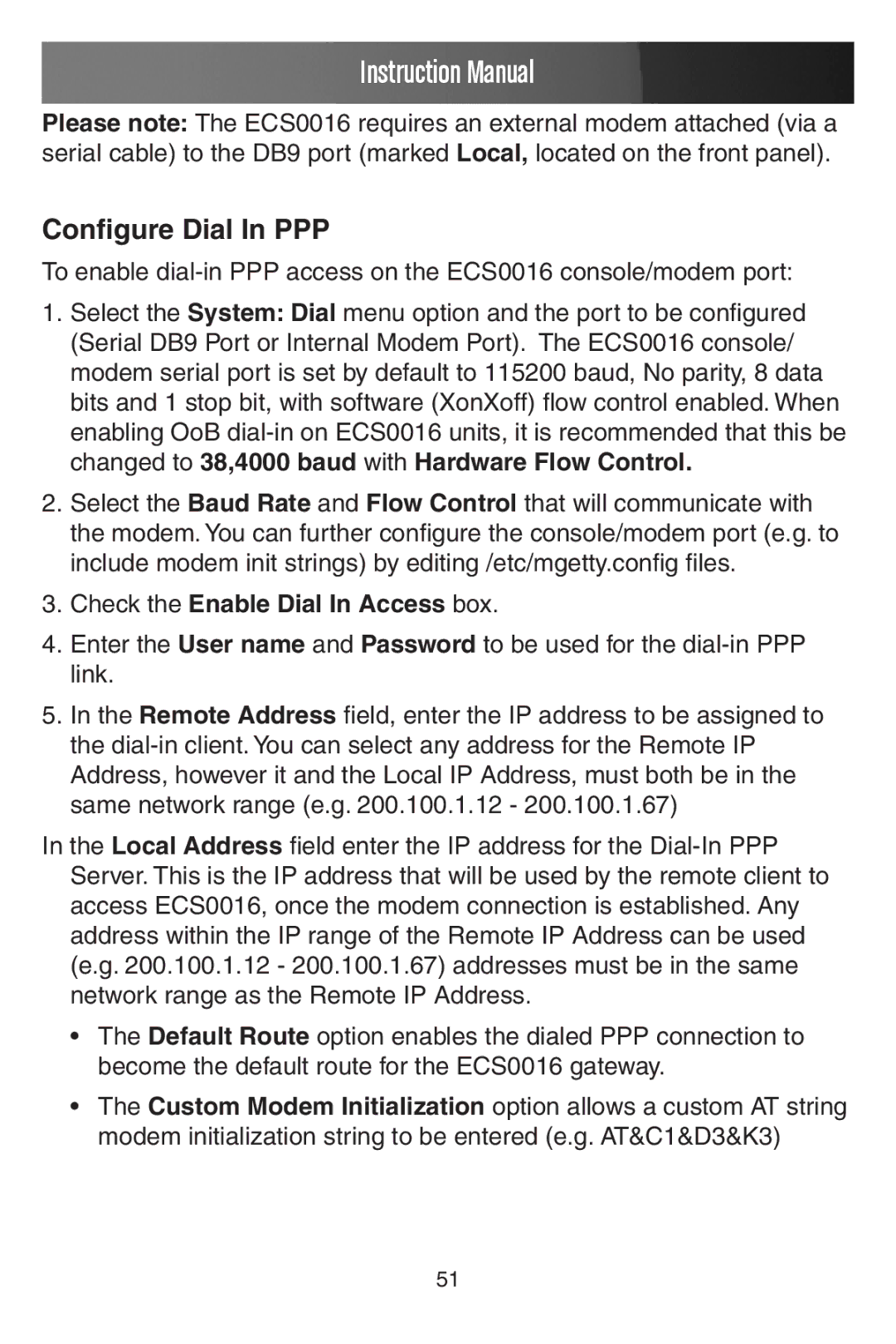 StarTech.com ECS0016 manual Configure Dial In PPP, Check the Enable Dial In Access box 