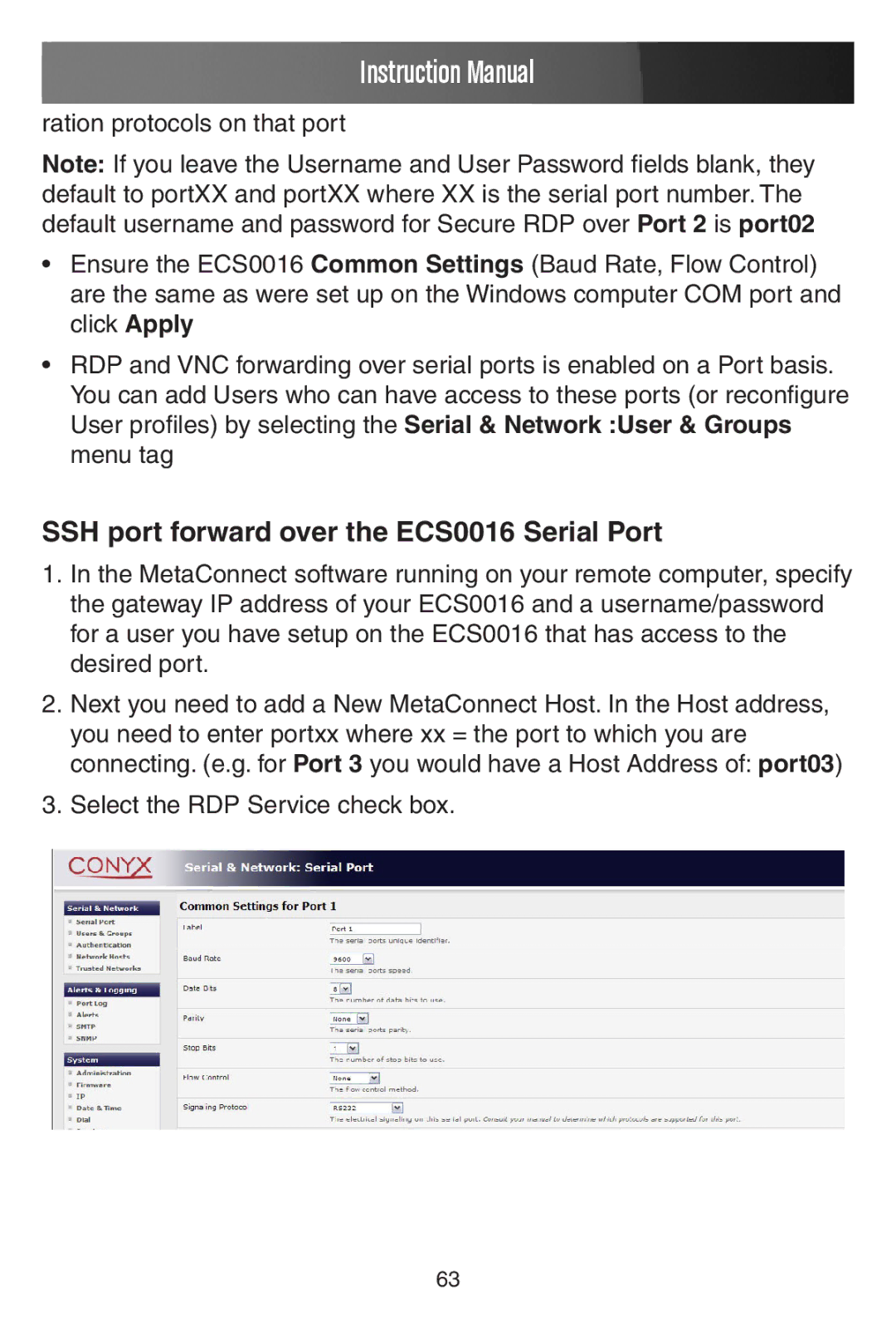 StarTech.com manual SSH port forward over the ECS0016 Serial Port 