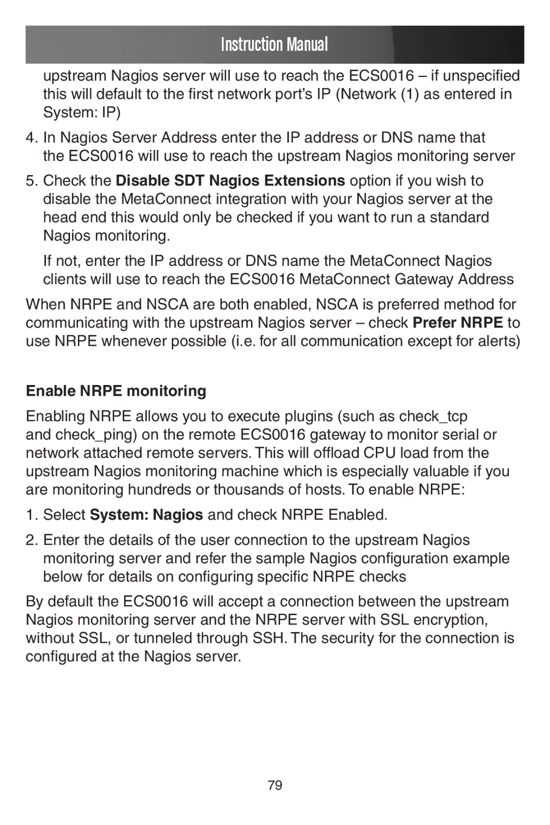 StarTech.com ECS0016 manual Enable Nrpe monitoring 