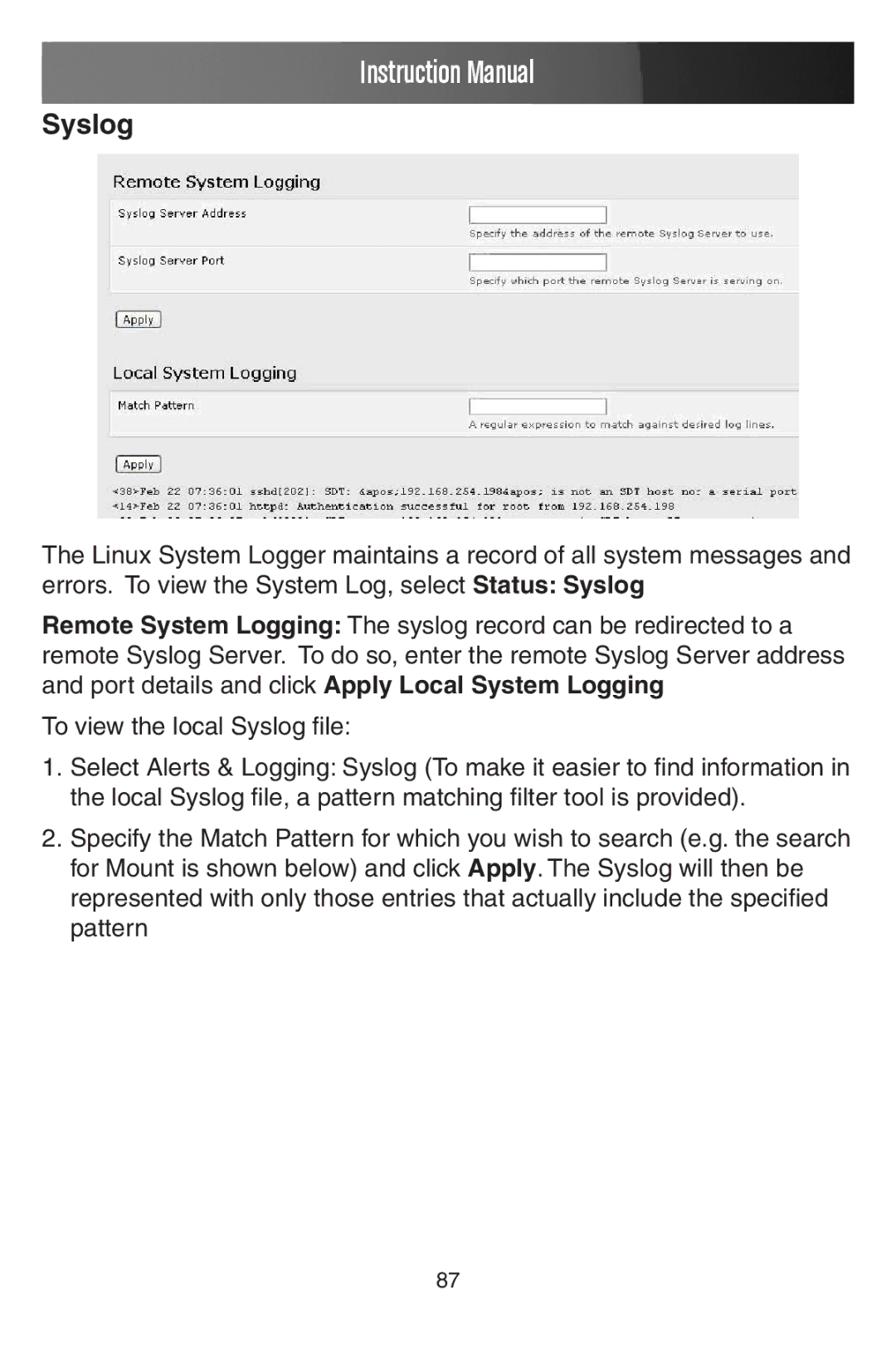 StarTech.com ECS0016 manual Syslog 