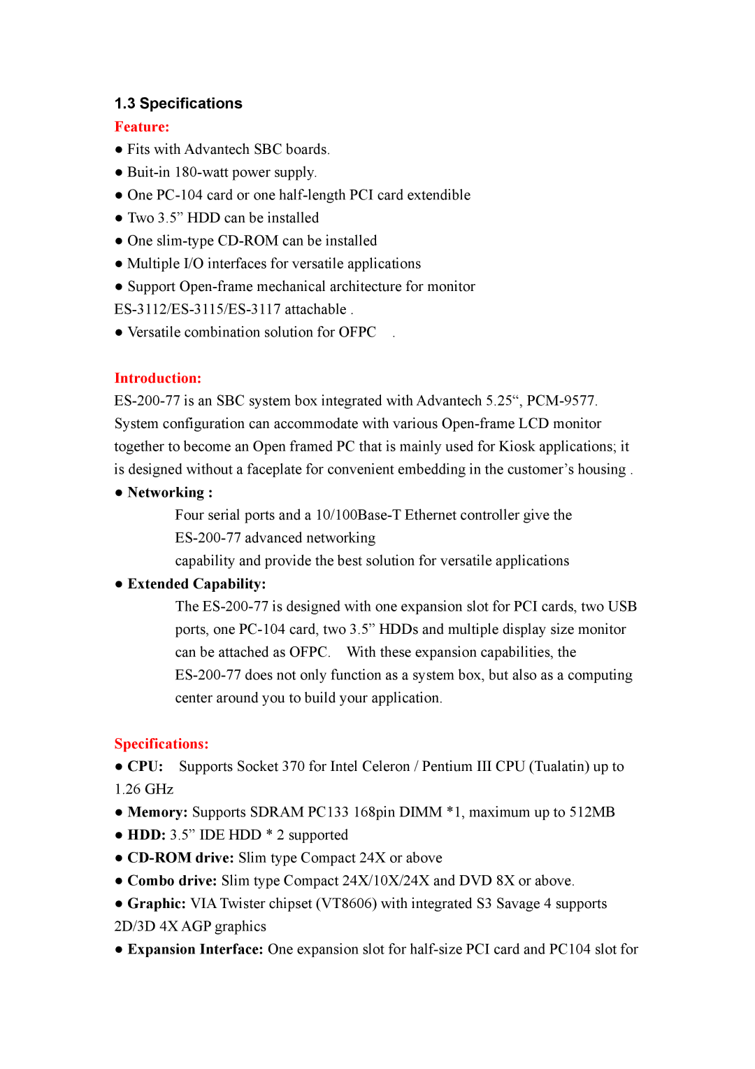 StarTech.com ES-200-77 user manual Specifications, Feature 