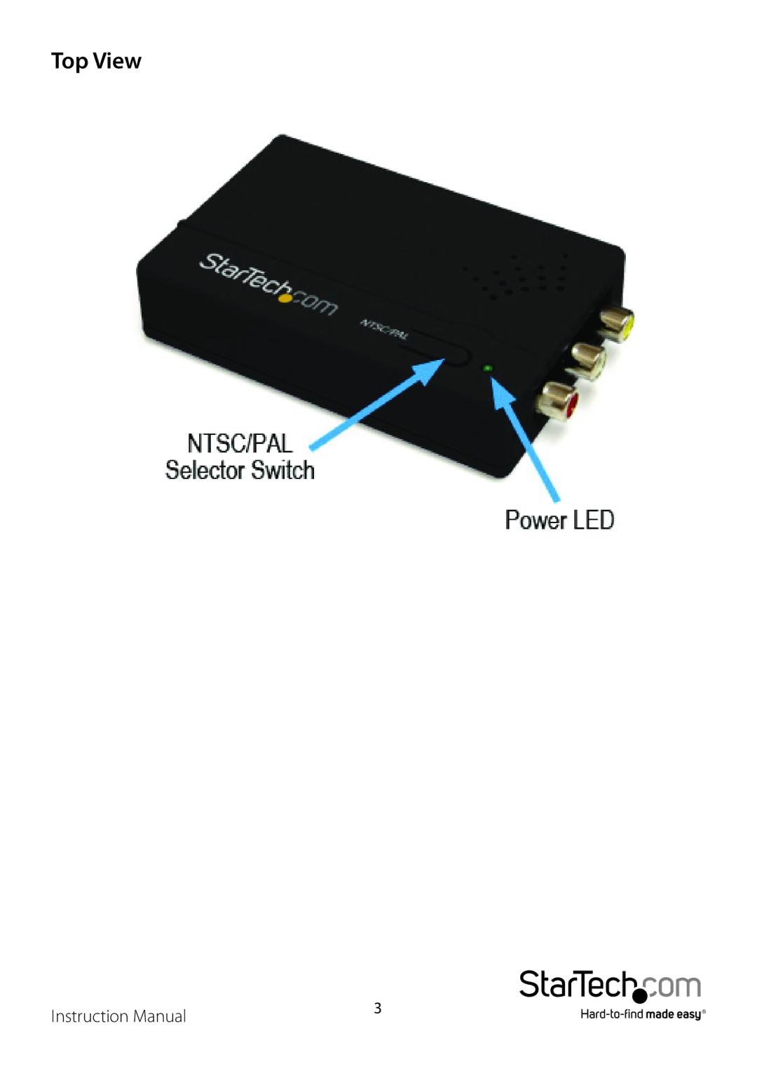 StarTech.com HD2VID manual Top View 