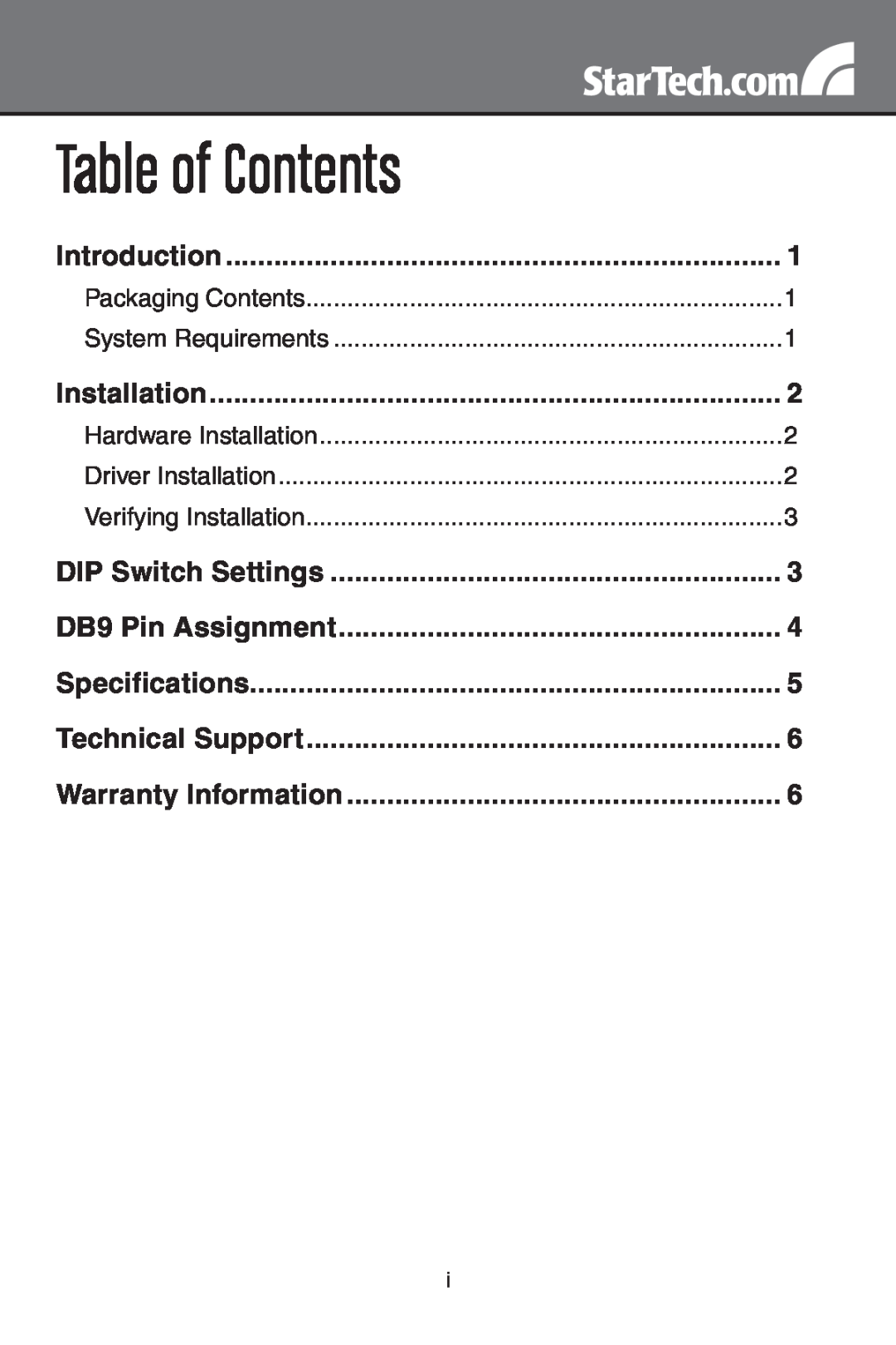 StarTech.com ICUSB422 Packaging Contents, System Requirements, Hardware Installation, Driver Installation, Introduction 