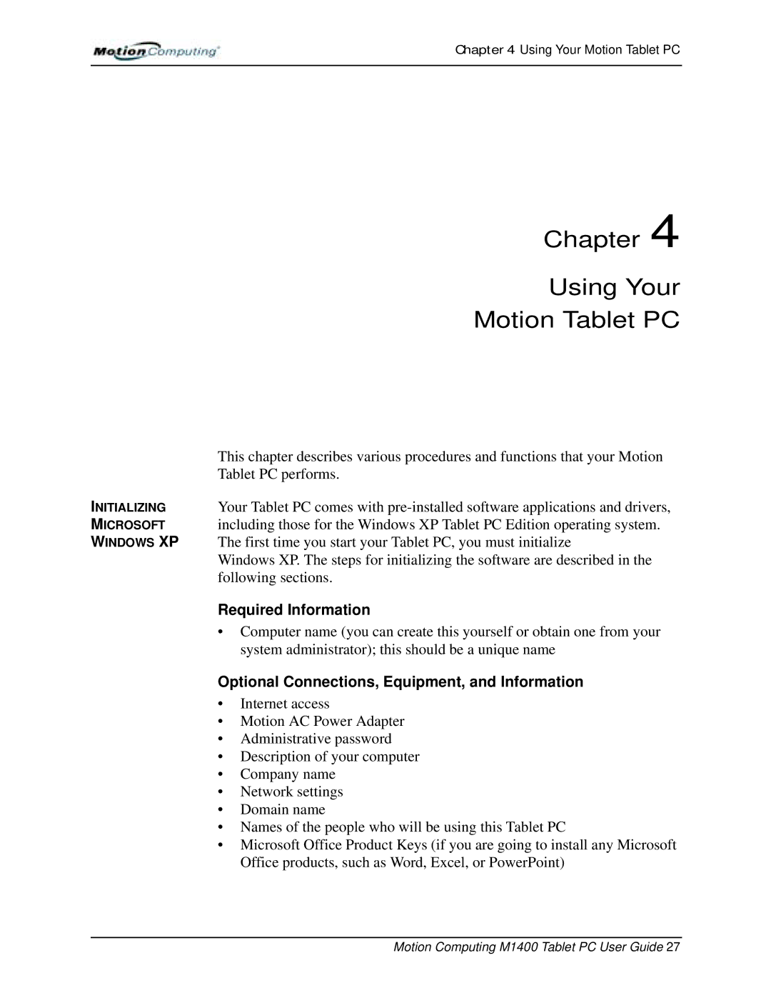 StarTech.com M1400 manual Required Information, Optional Connections, Equipment, and Information 