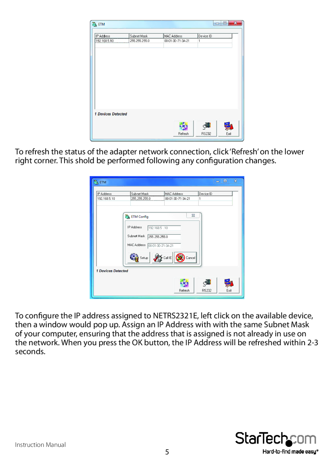 StarTech.com NETRS2321EEU, NETRS2321EGB manual 