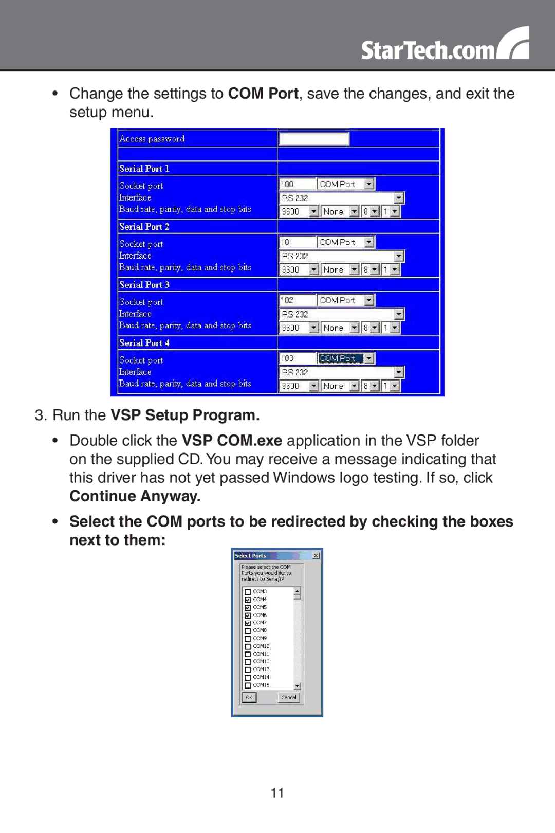 StarTech.com NETRS2321POE instruction manual Run the VSP Setup Program 