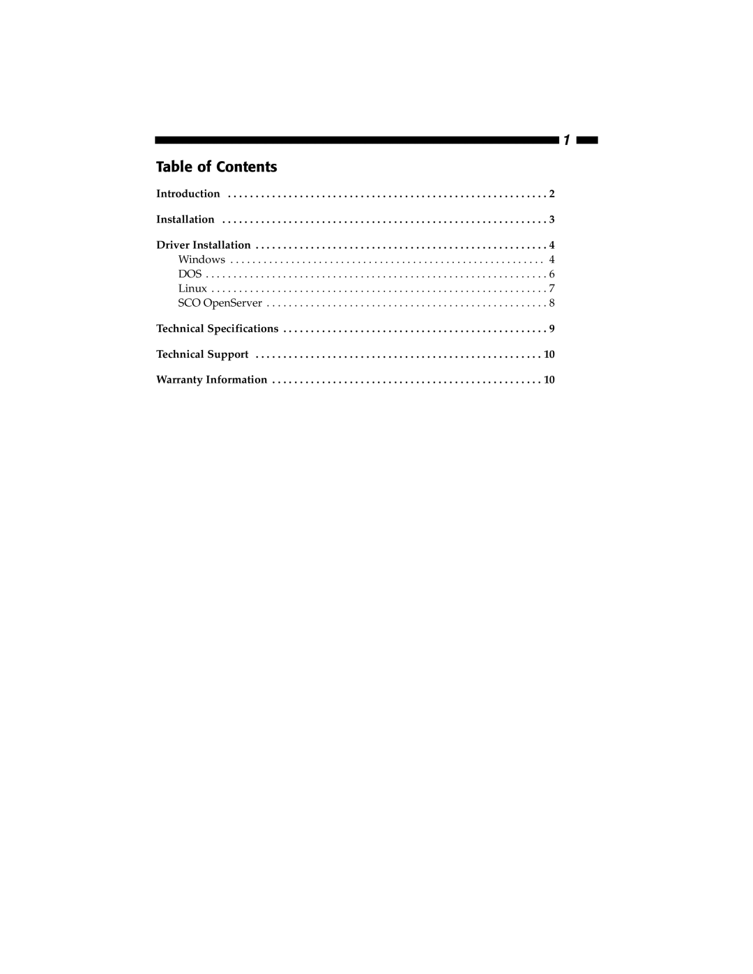 StarTech.com PCI8S9503V, PCI4S9503V manual Table of Contents 