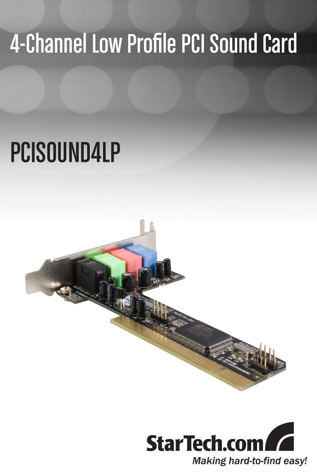 StarTech.com PCISOUND4LP manual Channel Low Profile PCI Sound Card 