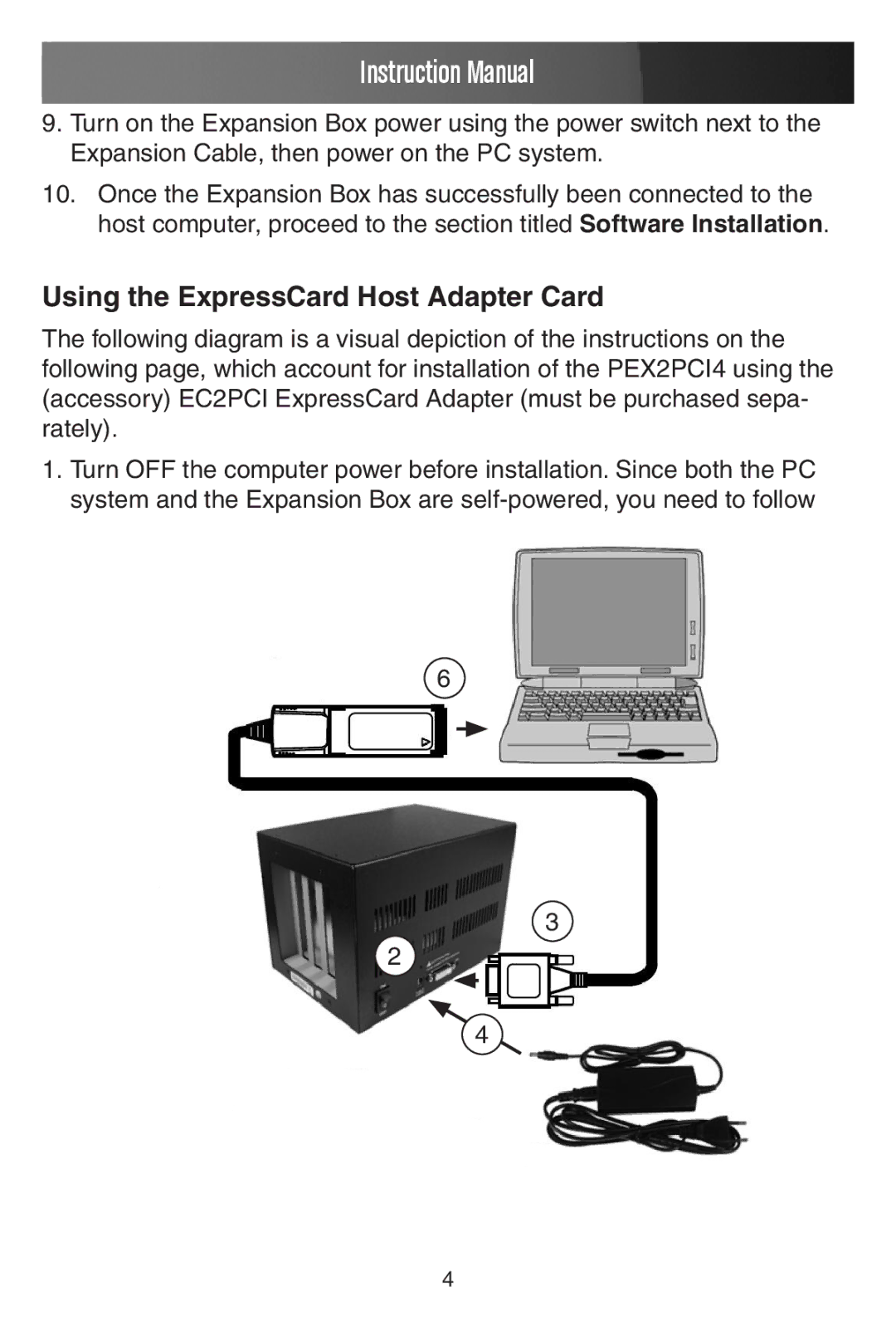 StarTech.com PEX2PCI4 manual Using the ExpressCard Host Adapter Card 