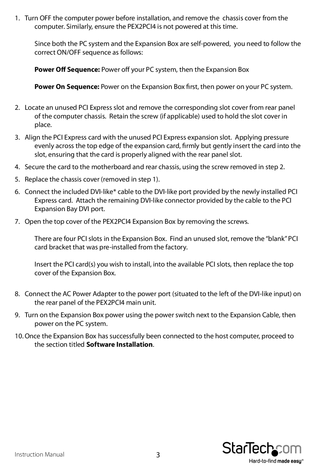 StarTech.com PEX2PCI4 manual 