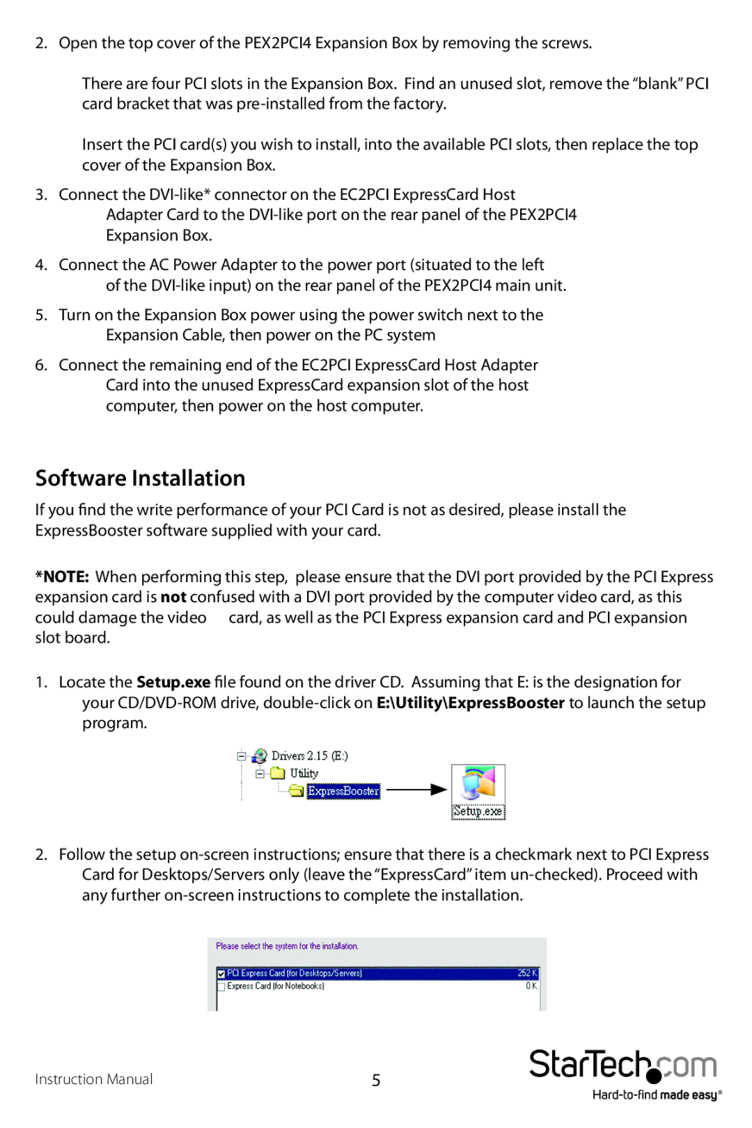 StarTech.com PEX2PCI4 manual Software Installation 