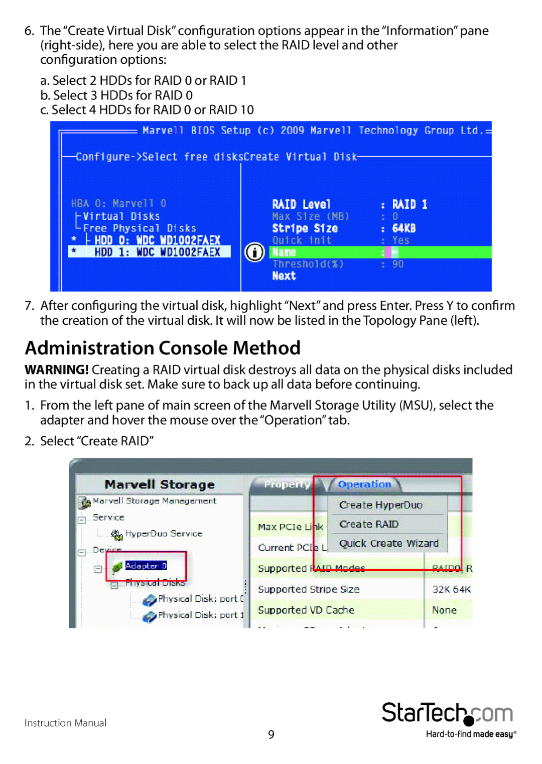 StarTech.com PEXSAT34RH manual Administration Console Method 