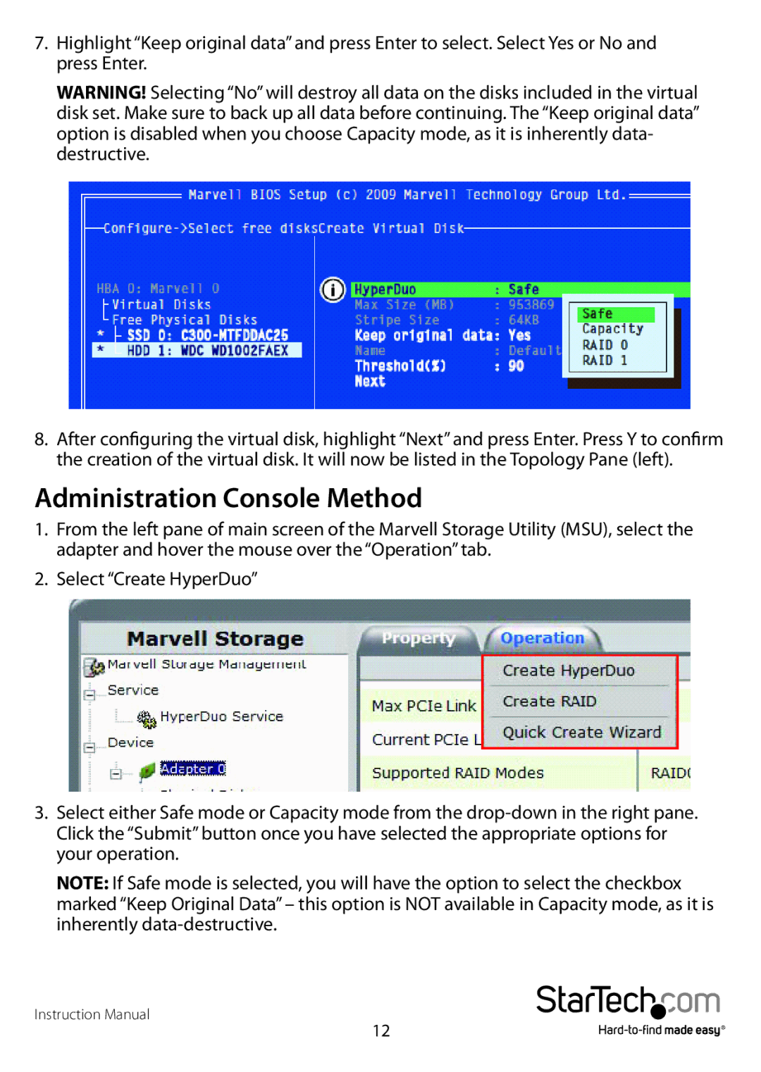 StarTech.com PEXSAT34RH manual Administration Console Method 