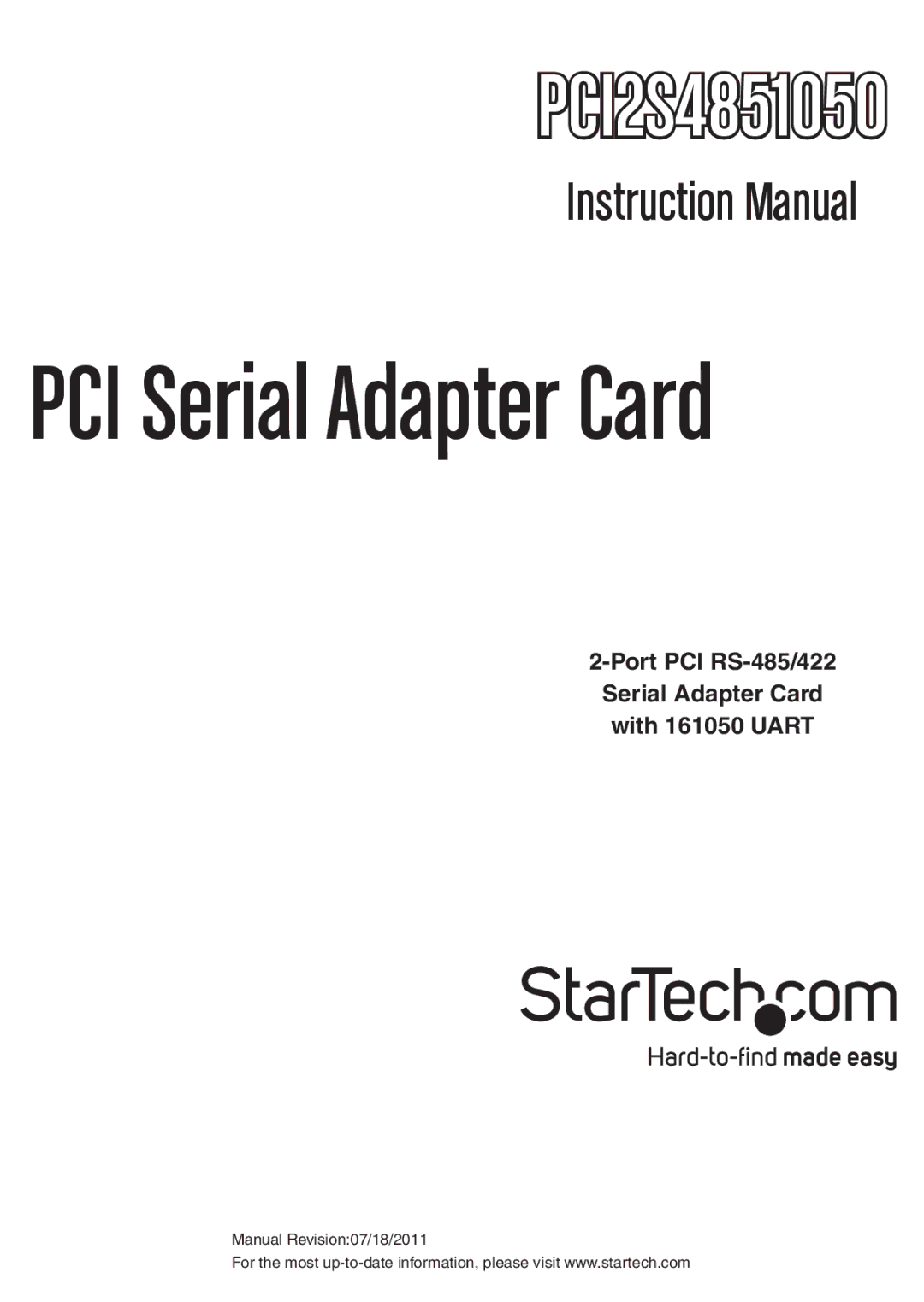 StarTech.com RS-485/422 instruction manual PCI2S4851050 