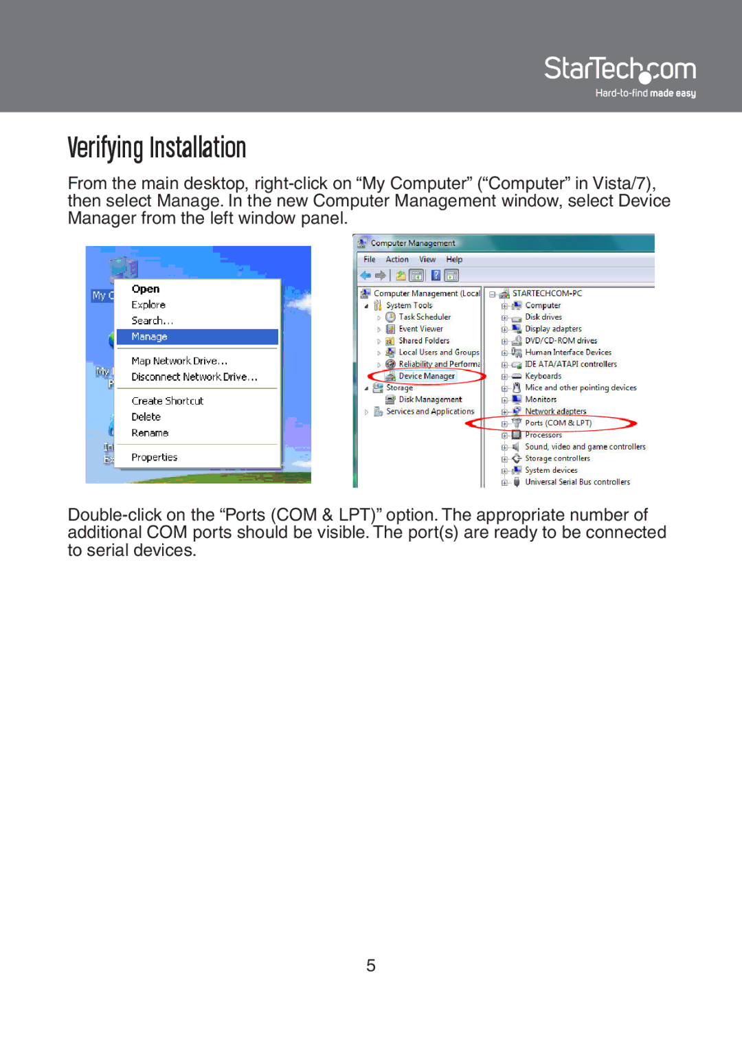 StarTech.com RS-485/422 instruction manual Verifying Installation 