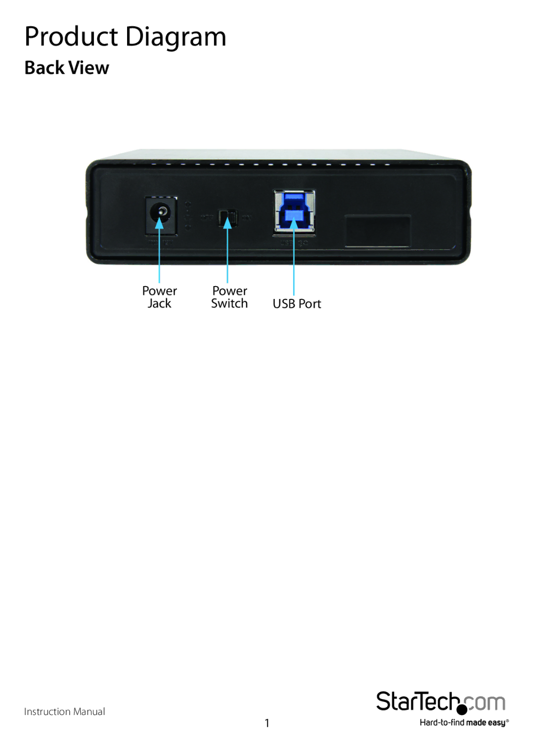 StarTech.com S3510SMU33, S3510BMU33 manual Product Diagram, Back View 