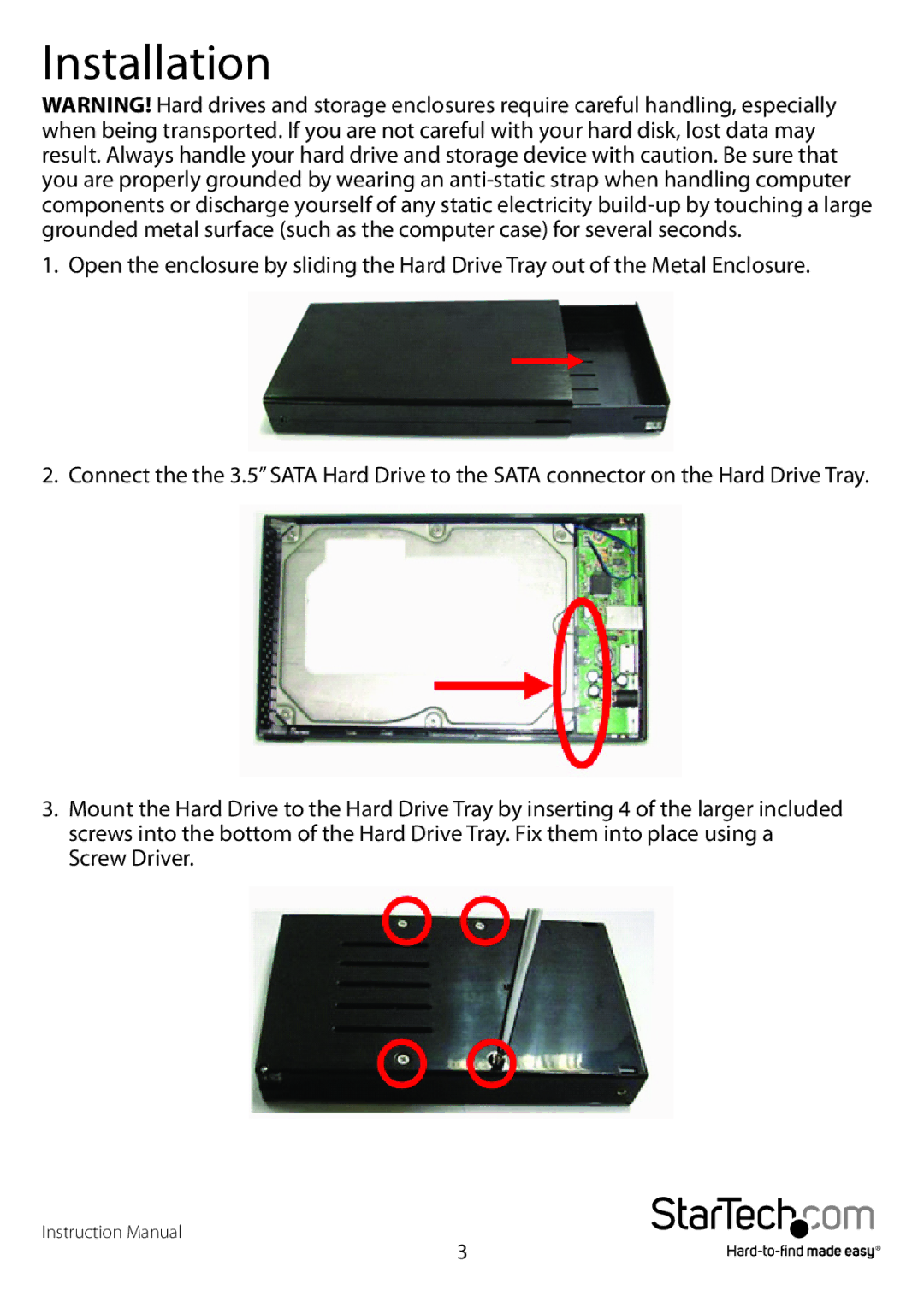 StarTech.com S3510SMU33, S3510BMU33 manual Installation 