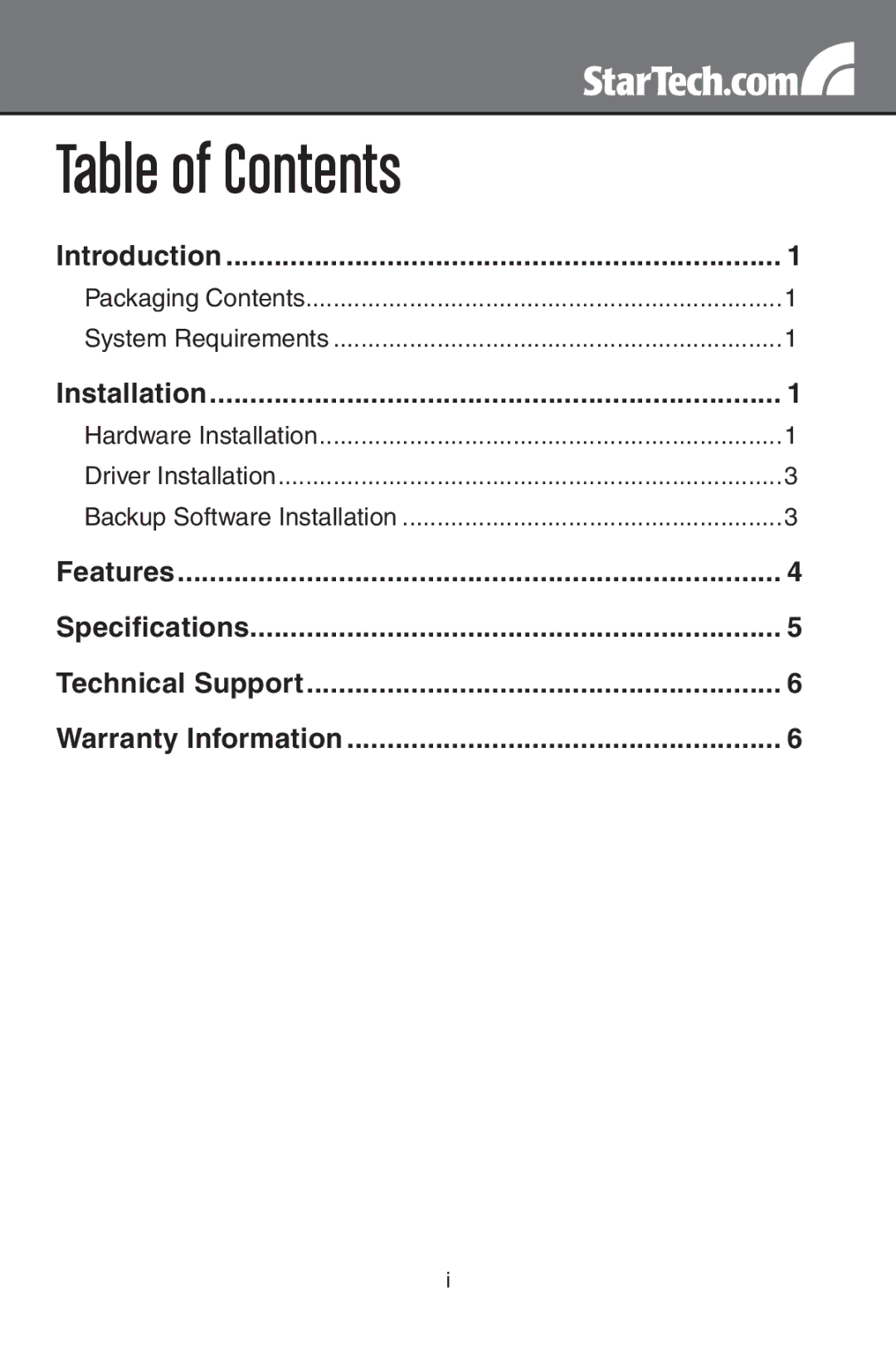 StarTech.com SAT2510BU2B instruction manual Table of Contents 