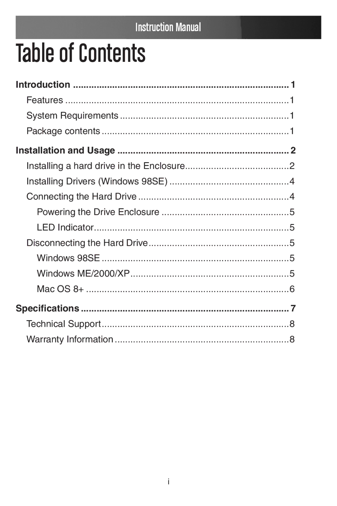 StarTech.com SAT2510U2, IDE2510U2, SAT2510BU2 manual Table of Contents 