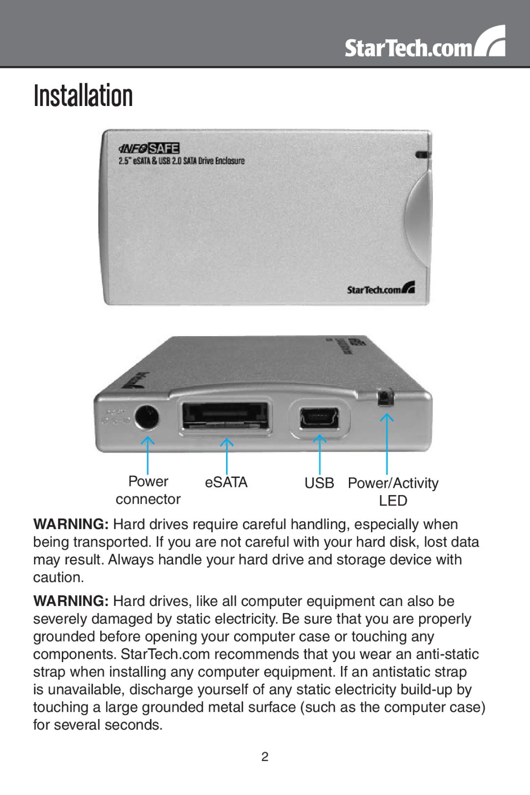 StarTech.com SAT2510BU2E, SAT2510U2E instruction manual Installation 