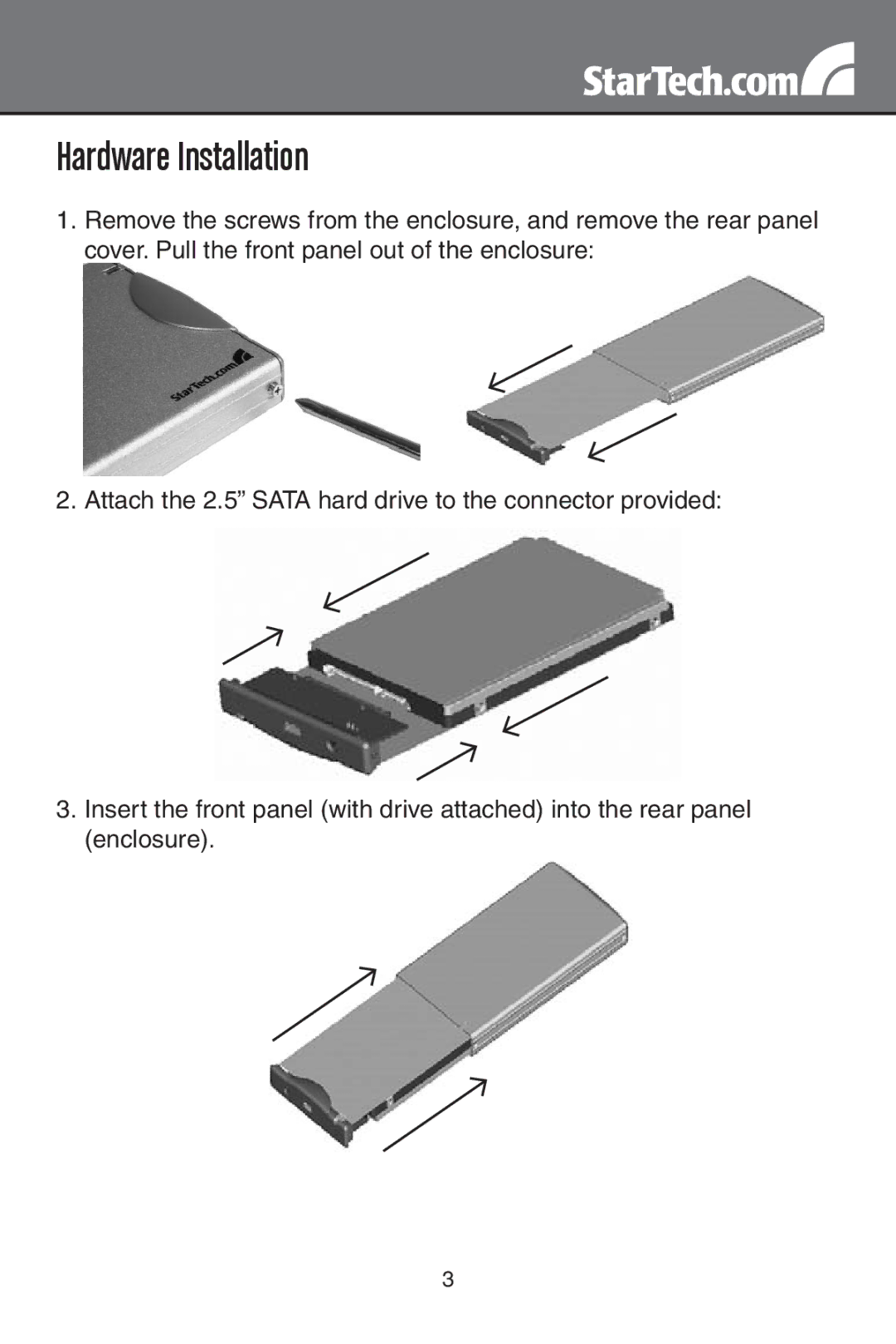 StarTech.com SAT2510U2E, SAT2510BU2E instruction manual Hardware Installation 