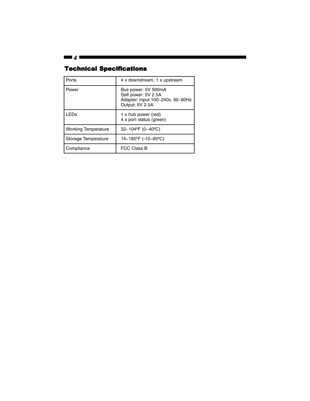 StarTech.com ST4200MINI manual Technical Specifications 