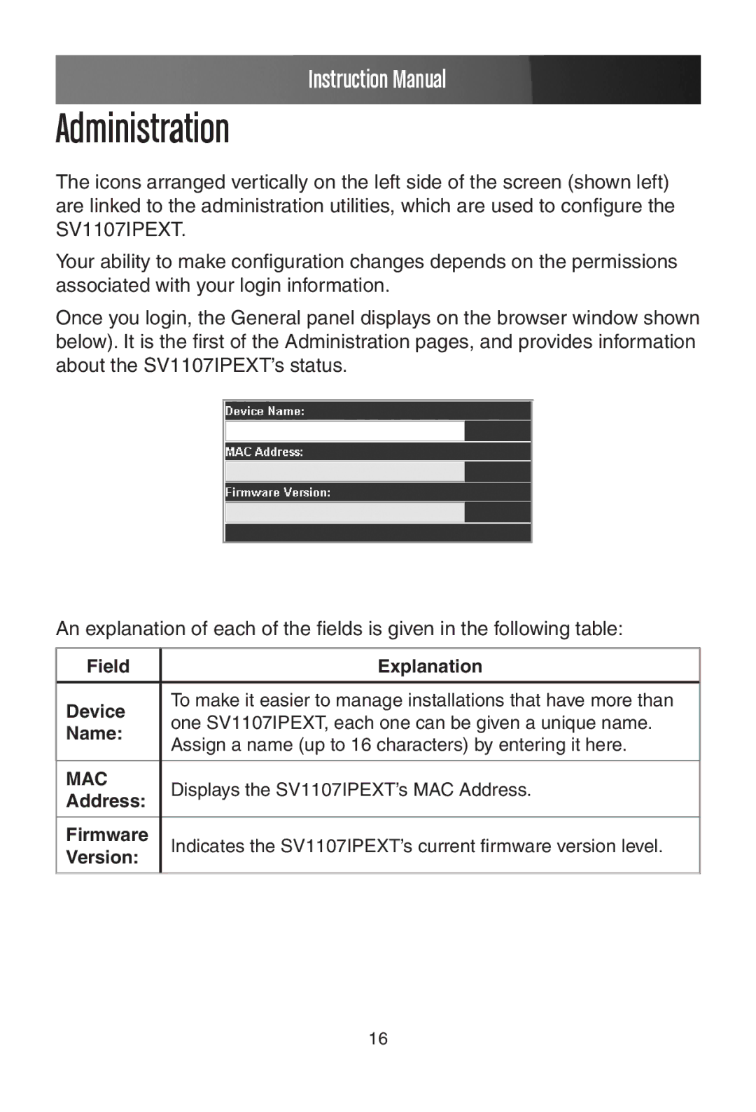 StarTech.com SV1107IPEXT manual Administration 