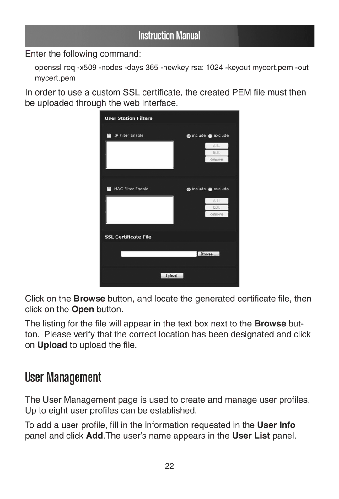 StarTech.com SV1107IPEXT manual User Management 