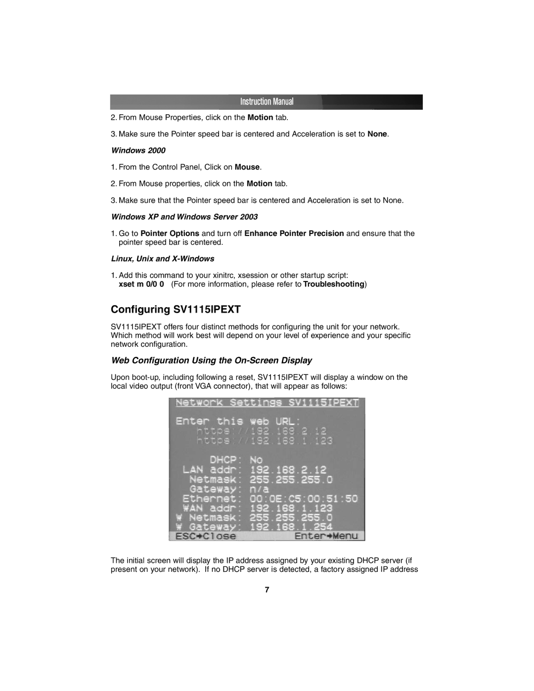 StarTech.com SV11151PEXT Configuring SV1115IPEXT, Windows XP and Windows Server, Linux, Unix and X-Windows 