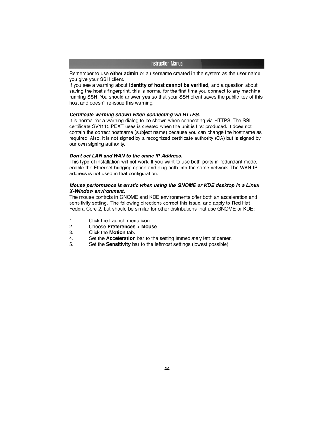 StarTech.com SV1115IPEXT Certificate warning shown when connecting via Https, Dont set LAN and WAN to the same IP Address 