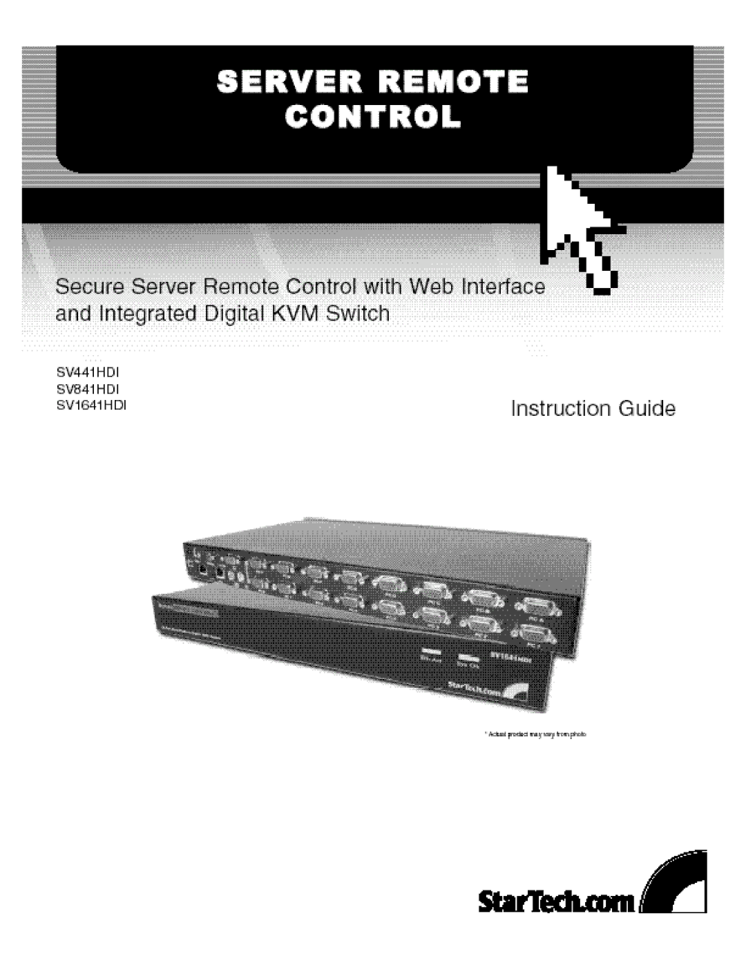 StarTech.com SV441HDI, SV1641HDI, SV841HDI manual 