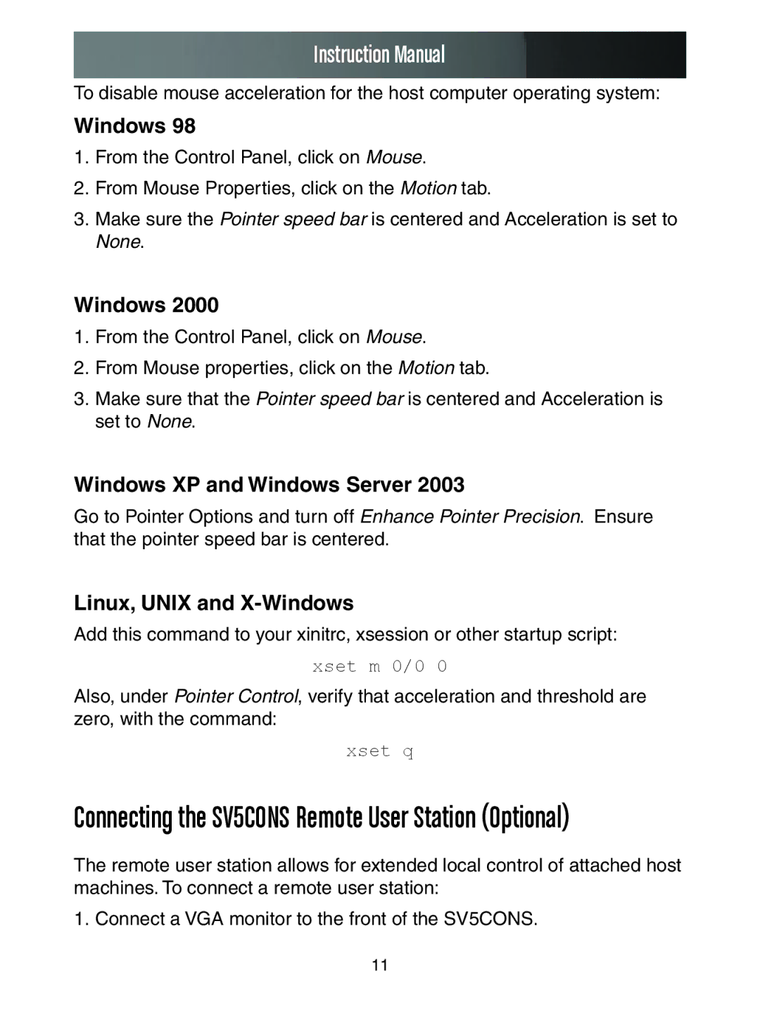 StarTech.com SV1653DXI, SV3253DXI manual Windows XP and Windows Server, Linux, Unix and X-Windows 