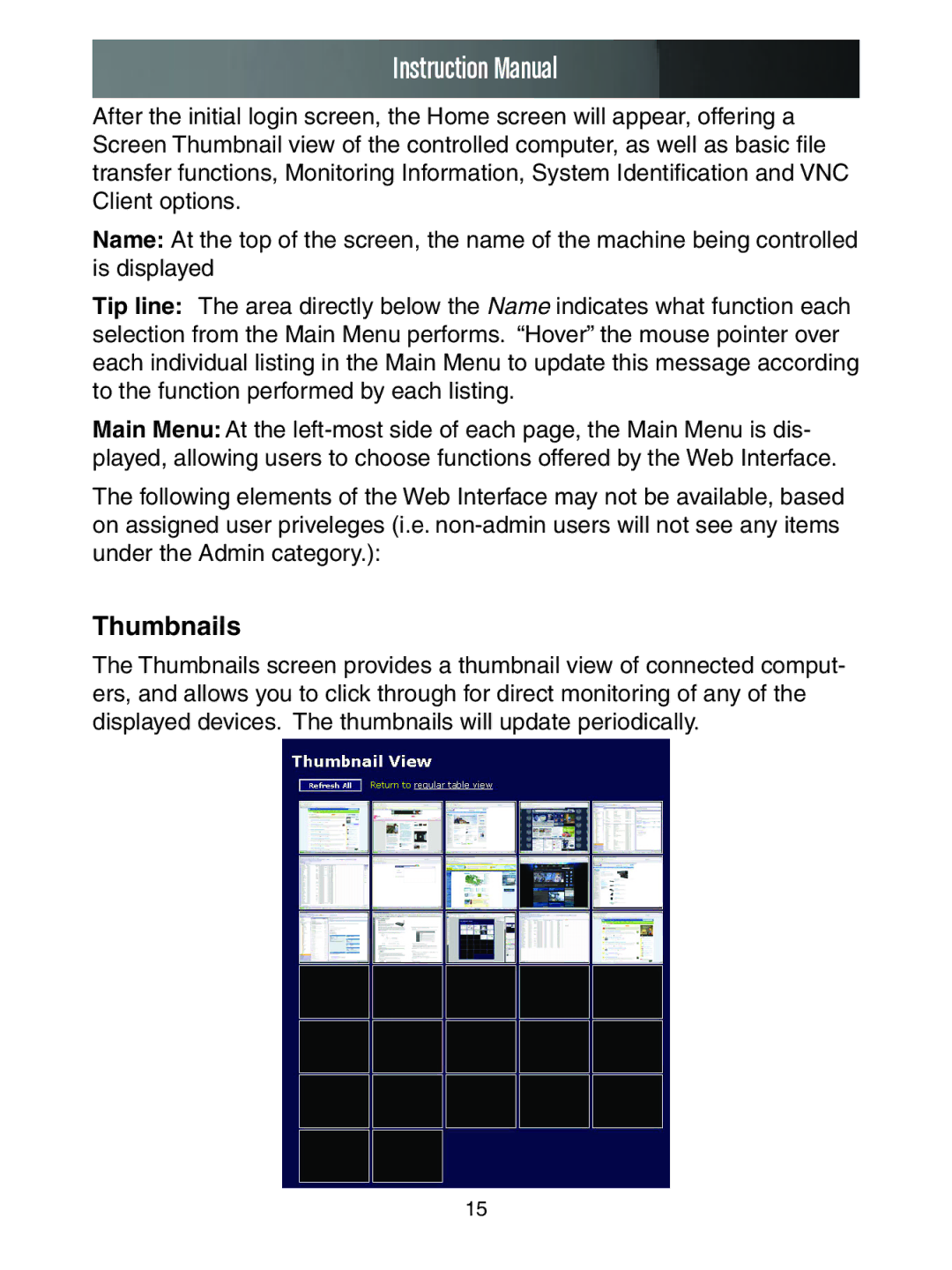 StarTech.com SV1653DXI, SV3253DXI manual Thumbnails 