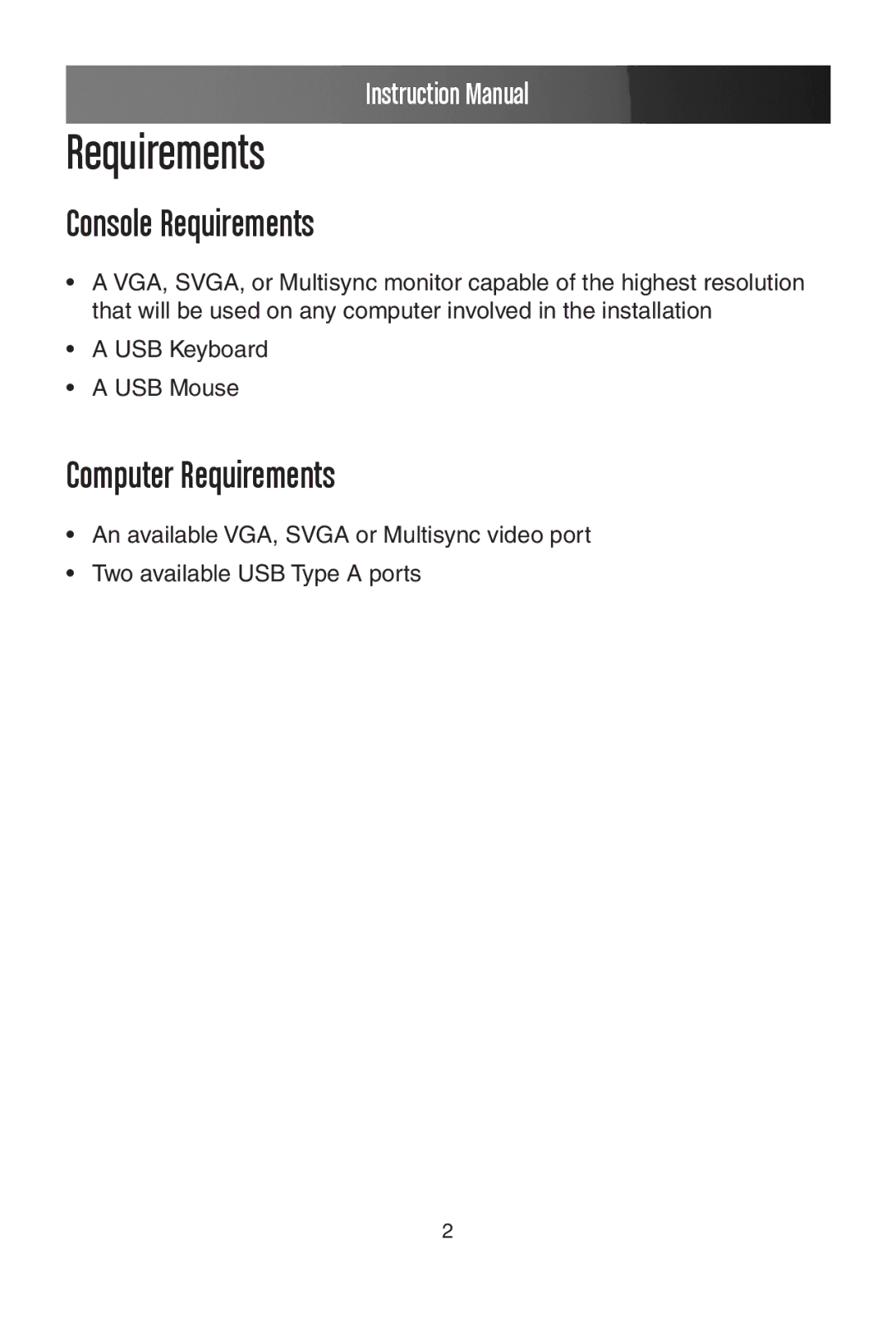 StarTech.com SV215MICUSBA manual Console Requirements, Computer Requirements 