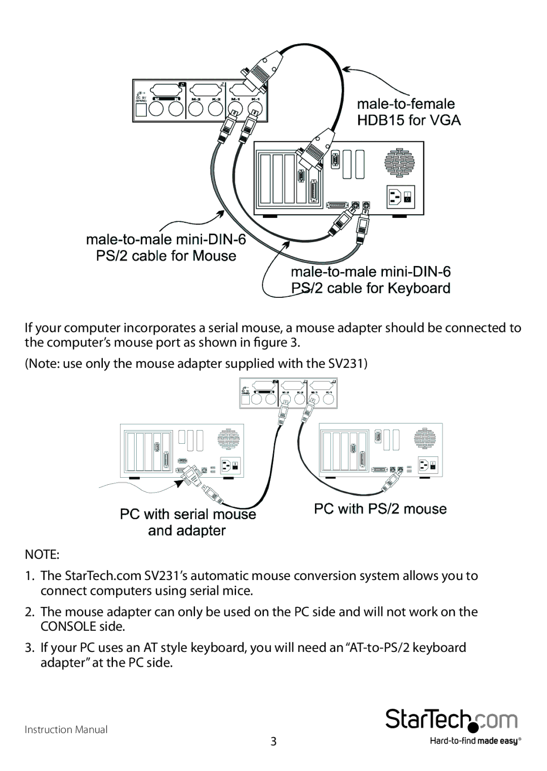 StarTech.com Sv231 manual 