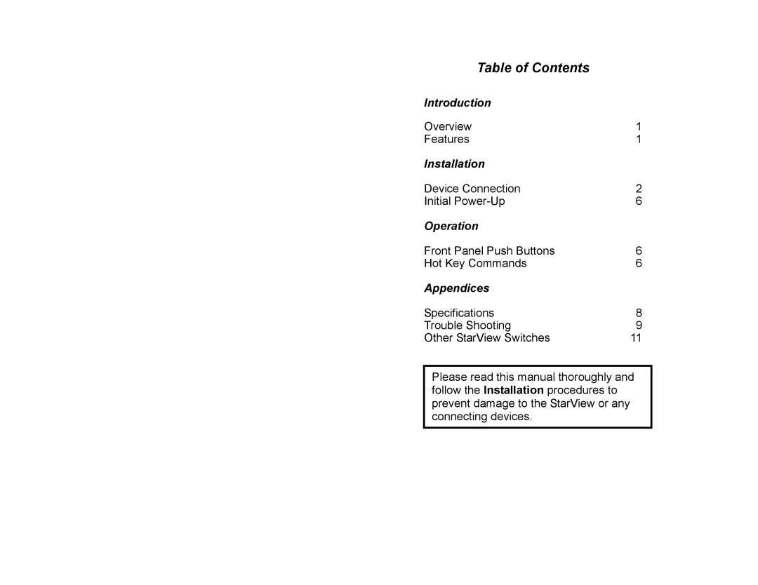 StarTech.com Sv231 user manual Table of Contents 