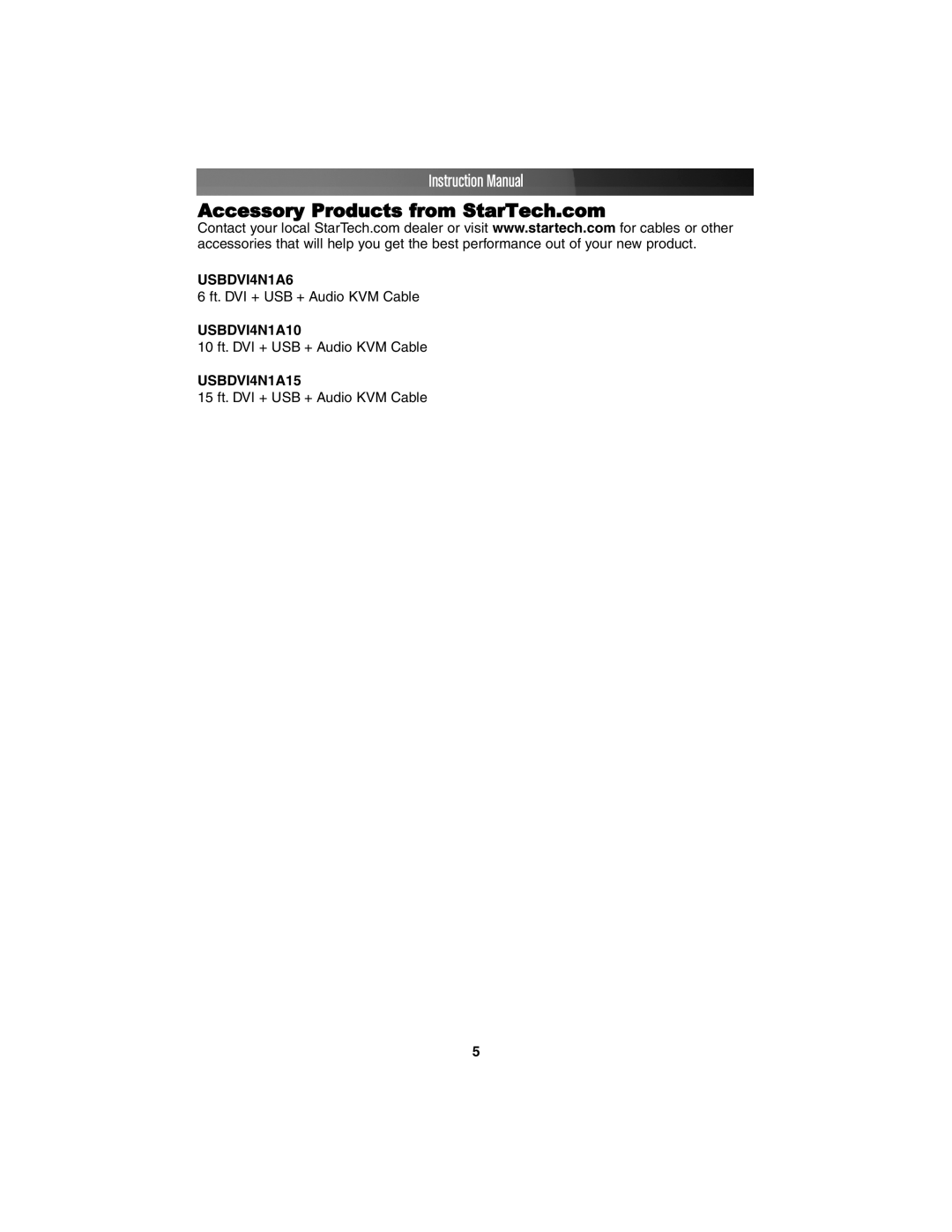 StarTech.com SV231UADVI instruction manual Accessory Products from StarTech.com 