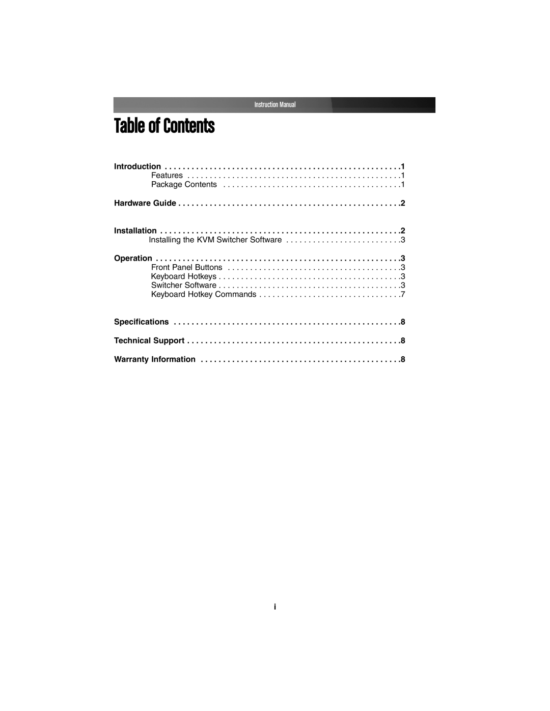 StarTech.com SV231DDUSB, SV431DDUSB instruction manual Table of Contents 