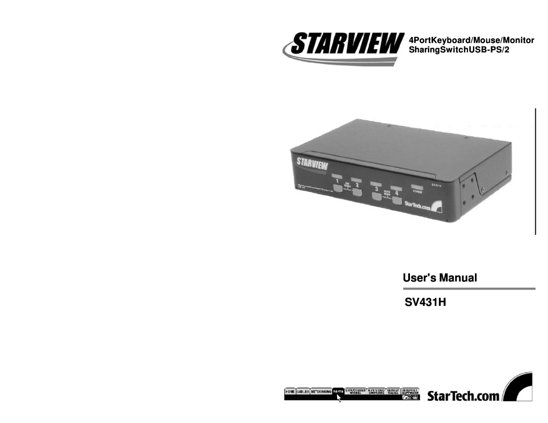 StarTech.com user manual 4PortKeyboard/Mouse/Monitor SharingSwitchUSB-PS/2, Users Manual SV431H 