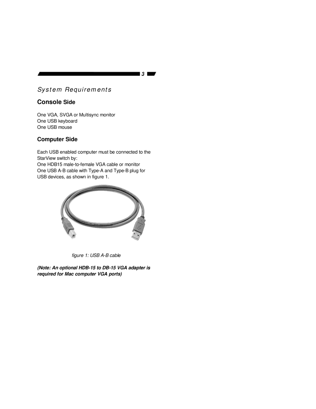 StarTech.com SV231USB, SV431USB user manual Computer Side, Required for Mac computer VGA ports 