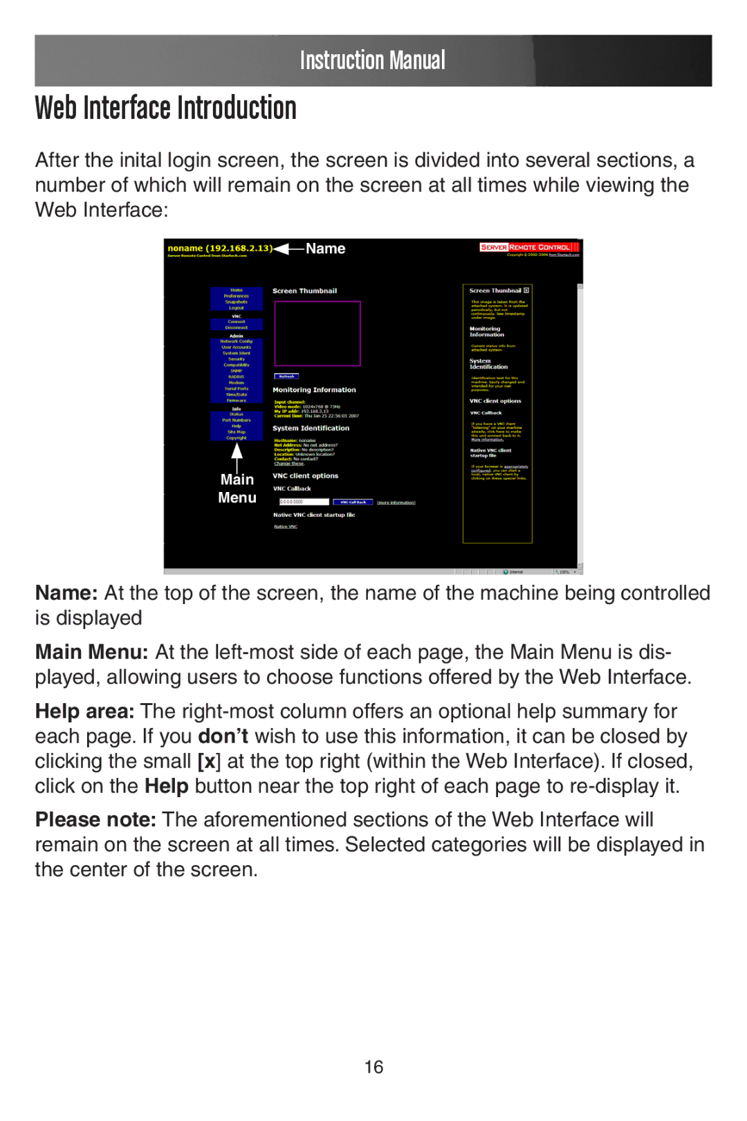 StarTech.com SV441DUSBI instruction manual Web Interface Introduction 