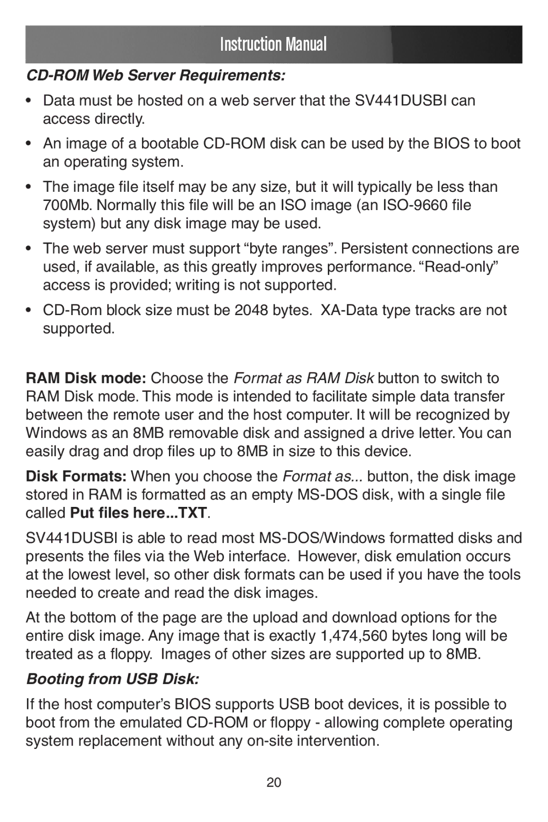 StarTech.com SV441DUSBI instruction manual CD-ROM Web Server Requirements 