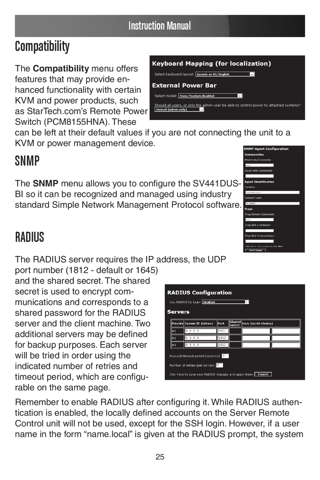 StarTech.com SV441DUSBI instruction manual Compatibility, Snmp 