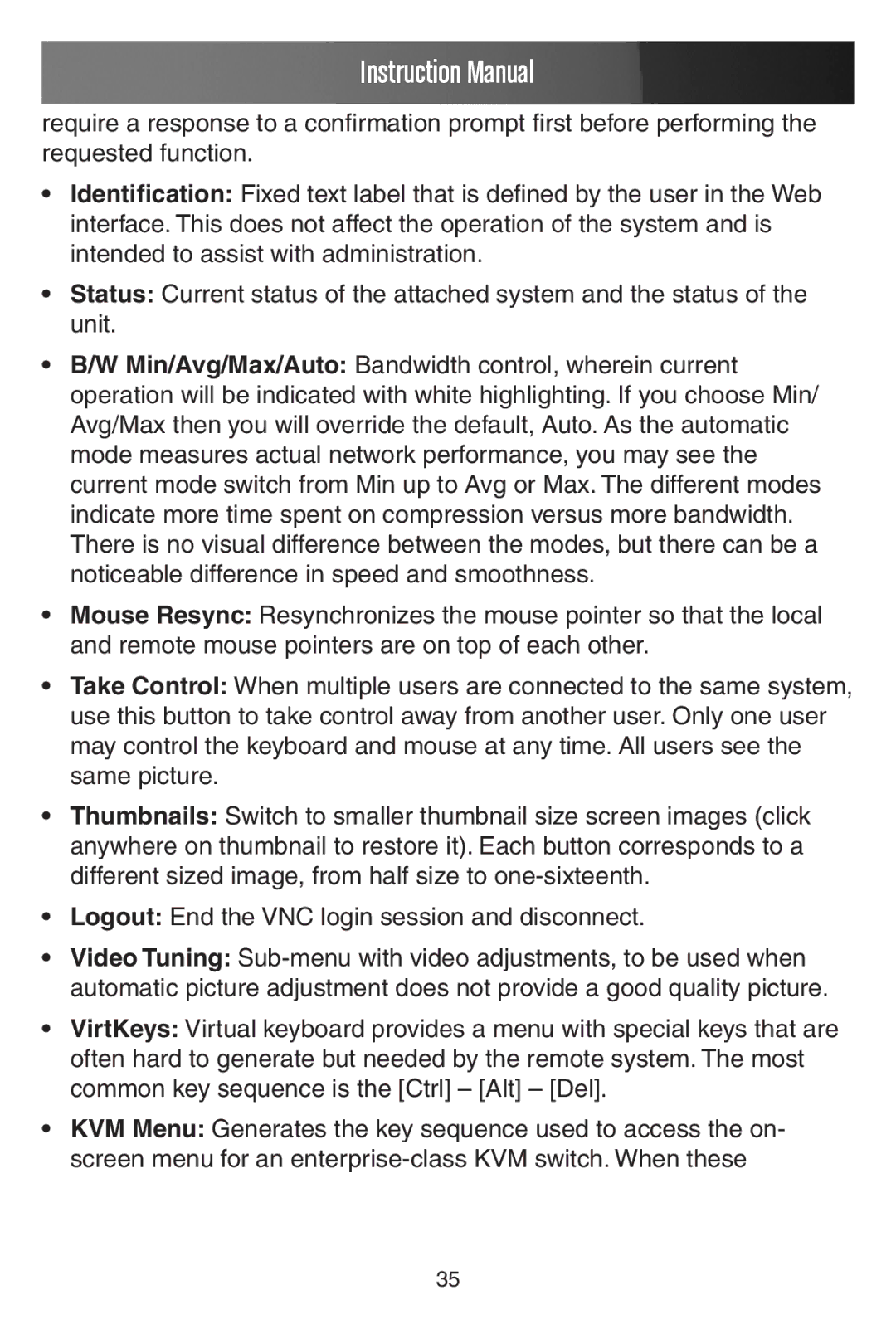 StarTech.com SV441DUSBI instruction manual Logout End the VNC login session and disconnect 