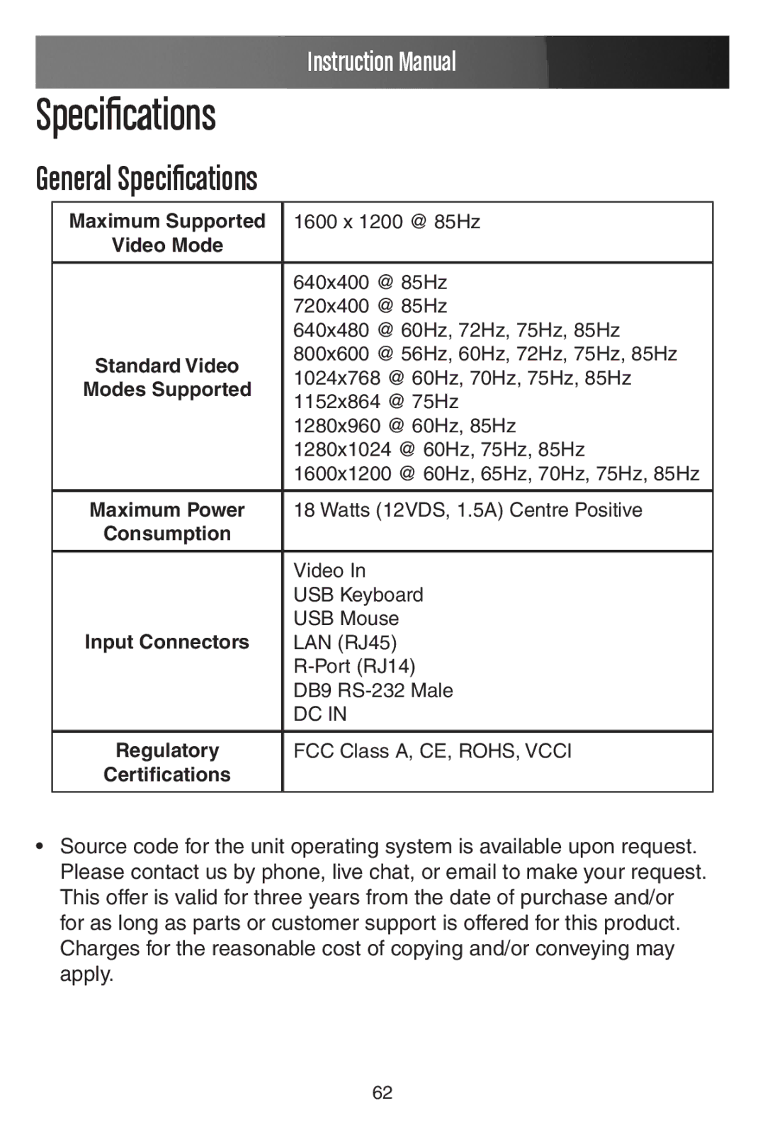 StarTech.com SV441DUSBI instruction manual Specifications 