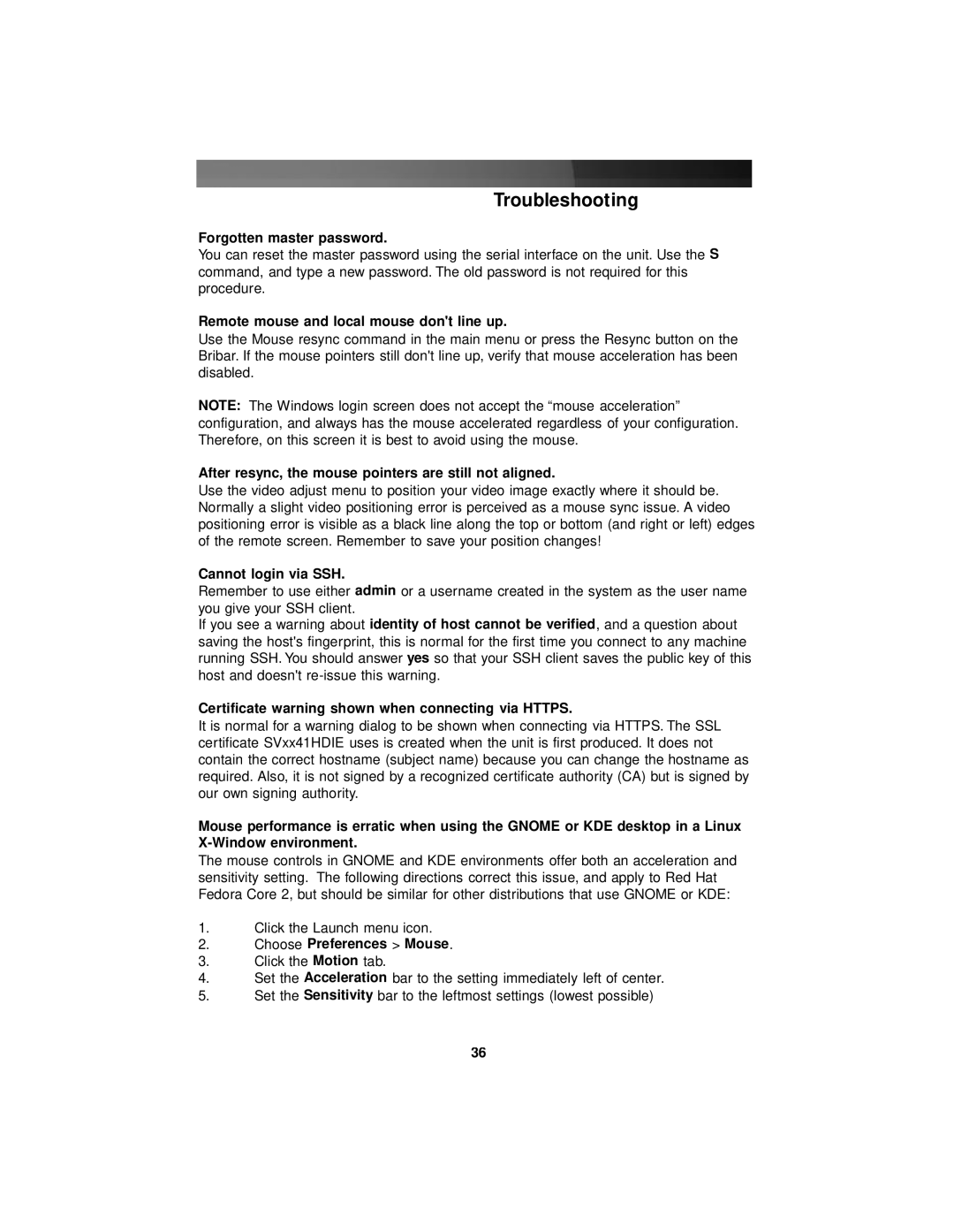 StarTech.com SV841HDIE, SV441HDIE, SV1641HDIE instruction manual Troubleshooting 