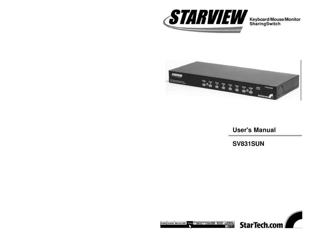 StarTech.com SV831SUN user manual 