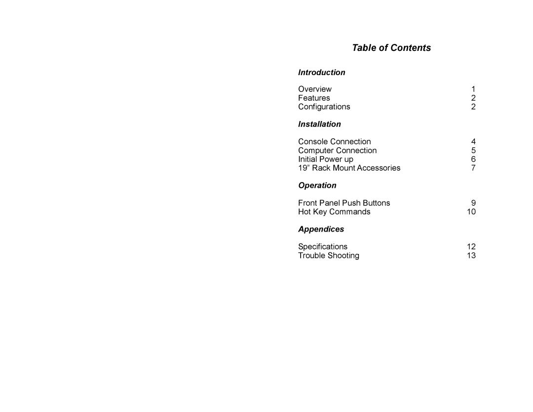 StarTech.com SV831SUN user manual Table of Contents 